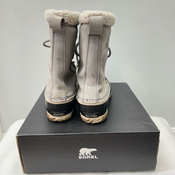 Sorel grey caribou slim winter boots women's 10.5 light wear as shown. - Picture 4 of 7